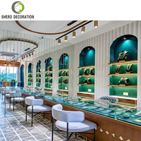 Vitrine d'exposition en verre trempé pour bijouterie, design d'intérieur 3D, comptoirs de présentation, showroom de montres de boutique