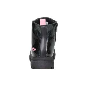 Stivali da combattimento per ragazze Barbie, scarpe per bambini con logo rosa glitterato nero - Product Image 4