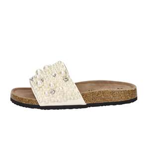 Sandali Bassi da Donna SASS250281 con Perle Argento e Dettagli Decorativi - Product Image 1