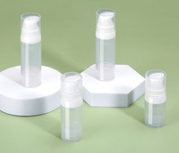 En stock, flacon pompe sans air en acrylique pour crème pour le visage, 5 ml, 10 ml, 15 ml, 20 ml, vaporisateur à tête blanche, emballage cosmétique