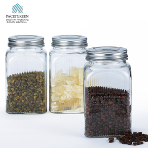 <span class=keywords><strong>2</strong></span> Gói Vuông Lọ Thủy Tinh Với Kín Nắp Đậy Dập Nổi Đường Cà Phê Nhãn Cho Nhà Bếp Phòng Ăn Tổ Chức Thực Phẩm Lưu Trữ Container - Product Image 4