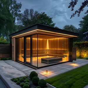 Sauna à vapeur électrique moderne haute puissance pour usage commercial, grand sauna carré extérieur pour 10 personnes, idéal pour les installations publiques et les villas - Product Image 6