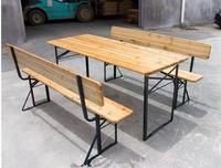 Conjunto de Mesa y Bancos Plegables de Madera para Cervecería, Resistentes, para 220 Personas, para Exteriores, Picnic, Patio, Fiestas y Eventos