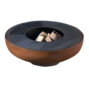 Mini parrilla rústica para leña, acero corten hecho a mano para cocinar al aire libre - Product Image 2