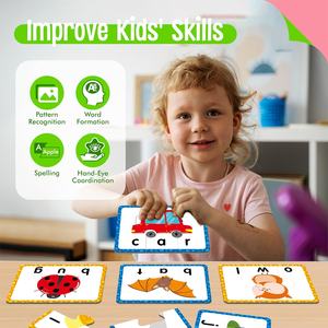 Cartes de puzzle de lettres autocorrectrices, cartes de puzzle double face pour l'apprentissage préscolaire et la maternelle - Product Image 6