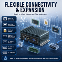 Mini PC Robusto y Silencioso con Doble LAN, 2 COM, USB, HD, VGA, SSD, Compatible con Windows y Linux para Dispositivos Edge