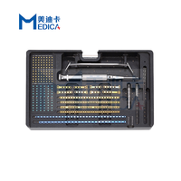 Kit d'instruments chirurgicaux orthopédiques vétérinaires pour plaques de fixation en chirurgie traumatique