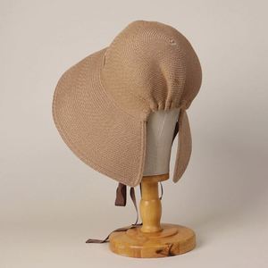 หมวกปีกกว้างกันแดดสำหรับผู้หญิง รุ่นใหม่ล่าสุดประจำปี 2025 สำหรับฤดูใบไม้ผลิและฤดูร้อน  แบบสบายๆ ระบายอากาศได้ดี พับเก็บได้ ทำจากฟางกระดาษ พร้อมสายรัด - Product Image 5