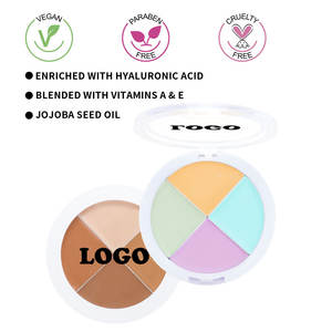 Palette de fond de teint crémeux à couverture complète pour le visage, logo personnalisé de haute qualité, maquillage de marque privée, mélange de couleurs, correcteur mat végétalien - Product Image 2