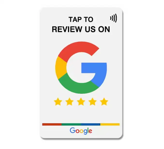 Custom Plastic Programmable Nfc Google Review Card With Qr Code Ntag213 215 216 For Social Media Business Card