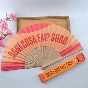 Customized Painted Wooden Folding Hand Fan-Natural Handmade Advertising <b>Gift</b> for Weddings Holidays & Crafts - Product Image 5