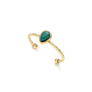 New Arrival Stackable Natural Gemstone <b>Rings</b> <b>Adjustable</b> Stainless Steel Water Drop Stone Malachite <b>Ring</b> for Women - Product Image 4