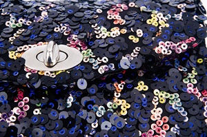<strong>Sparkling</strong> Multicolor Sequin Shoulder <strong>Bag</strong> - Deep Blue Party Purse with Metal Lock Clasp &amp; Chain Strap, Glamorous Evening Clutch - Product Image 5