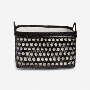 Panier de rangement pliable YH YH-ORG3-45 Hexa en rotin, plusieurs compartiments, en tissu PP, bambou, osier, plastique, pour cuisine et salle de bain, noir - Product Image 3