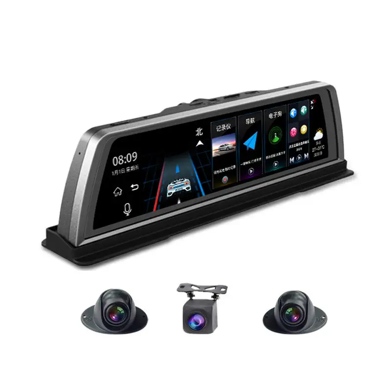 2023 nouvelle voiture Dvr Dash Cam 4g Wifi 4 caméra Adas Android 10 "Console centrale miroir Gps Fhd 1080p enregistreur vidéo d'objectif arrière