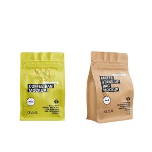 Sachet refermable en plastique anti-odeur avec fermeture éclair, pochette autoportante scellée sur huit côtés pour bonbons, aliments, thé, café, emballage avec fenêtre - Product Image 6