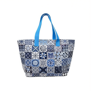 Sac de plage imperméable en PVC à imprimé numérique ethnique à carreaux 61x38x25cm avec petite sangle - Product Image 3