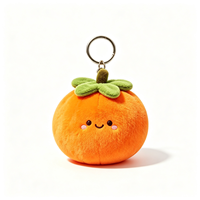 Op maat gemaakte schattige fruit sinaasappel pluche sleutelhanger Kawaii pluche sleutelhanger knuffel voor tas hanger aangepaste logo pluche sleutelhanger