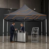 Tente pliante robuste en PVC imperméable 10x10 avec structure en aluminium, installation facile pour salons professionnels, expositions, intérieur/extérieur