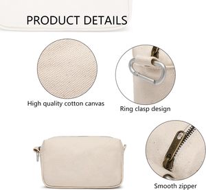 Custom Logo Printed Natural Plain Cotton Cosmetic <b>Toiletry</b> Makeup <b>Bag</b> Pouch Canvas Travel Organizer <b>Bag</b> Rpet - Product Image 5