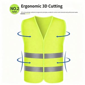 Gilet de sécurité réfléchissant haute visibilité en polyester pour travaux routiers, vêtement de travail public, gilet de signalisation très vendu - Product Image 4