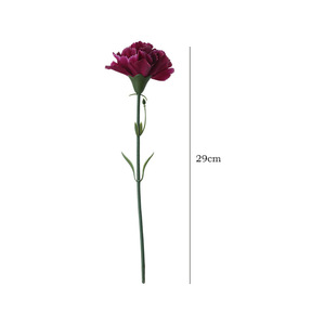 Ruilisi - Mini Clavel Artificial de Tallo Único, Color Rojo Brillante, Flor de Seda Realista para Decoración del Hogar y Bodas - Product Image 5