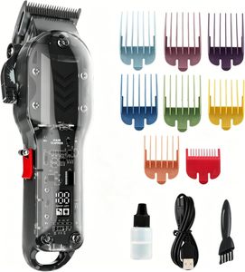 Transparent Rechargeable Beard Shaving Machine for Men Cordless Household Electric Hair <b>Trimmer</b> - Product Image 1