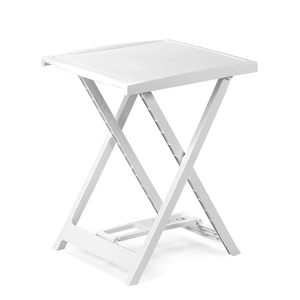 Mesa Plegable de Plástico para Exterior 50x47x65 cm Blanca Ahorra Espacio Fácil de Guardar - Product Image 1