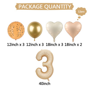 Joyeux anniversaire crème <span class=keywords><strong>caramel</strong></span> 40 pouces hélium gonflable feuille nombre ballons pour anniversaires décorations de fête - Product Image 6