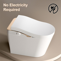 Toilette intelligente sans alimentation électrique avec drainage en S, design à poser au sol, réservoir dissimulé pour une utilisation quotidienne fiable
