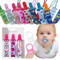 Attache-tétine bébé en tissu imprimé animaux colorés, motif dessin animé, avec sangle de jouet – Cadeau idéal pour bébé – Vente Flash