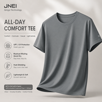 JNEI Özel Logo Erkekler İçin Isı Transferli Tişört 150g Polyester Hızlı Kuruyan Yumuşak Nefes Alabilen Kolay Temizlenen Tişört