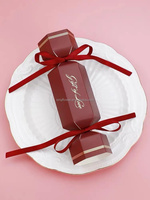 Boîte de papier de Noël en carton coloré en gros Boîte de bonbons de mariage avec ruban