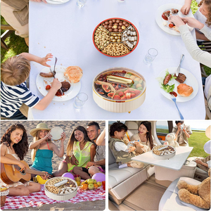 <span class=keywords><strong>Plateau</strong></span> de service rotatif Lazy Susan Snackle Box avec 5 compartiments amovibles, sans BPA, en plastique durable, grande capacité, organisateur de nourriture pour - Product Image 5