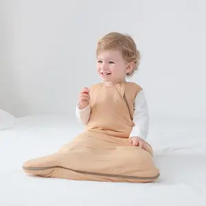 Selimut bayi, 2.5 Tog balita karung tidur serat bambu kantong tidur bayi tanpa lengan dapat dipakai selimut bayi