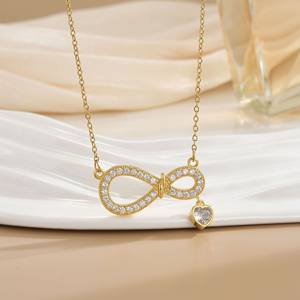 Groothandel Dames Infinity Sieraden RVS Verguld Zirkoon Infinity Hangertje Ketting voor Dames - Product Image 6