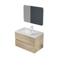 Meuble-lavabo mural modulaire en pierre artificielle Doporro allemande avec miroir intégré pour salle de bain