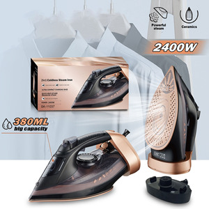 Fer à repasser électrique 2400W avec semelle en céramique, fer à vapeur domestique filaire et sans fil - Product Image 2