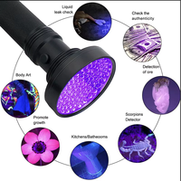 Linterna UV de Mano de Aleación de Aluminio, 10W, Súper Brillante, 100 LED, 395nm, Violeta, para Camping, Detección de Chinches, Escorpiones y Dinero
