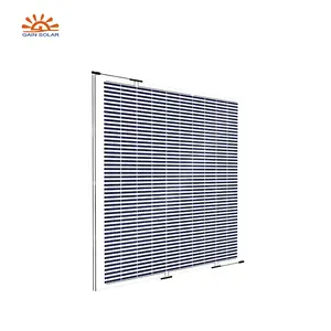 GAINSOLAR الضوئية سياج لوحة طاقة شمسية شفافة BIPV 550w 1000w 400w 800w لوحة طاقة شمسية مزدوجة الزجاج الصقيل BIPV