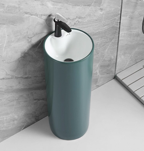 Elegante Lavabo Moderno Ovale in Ceramica Monoblocco da Pavimento, Capacità 12L, Marca BTH, Facile da Pulire, Finitura Lucida, Garanzia 3 Anni - Product Image 4