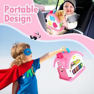Juguete Educativo Musical Bilingüe EPT 10 en 1 para Niños Pequeños de 1 a 3 Años con Luces, Sonidos, Perrito de Peluche y Coche Rosa - Product Image 6