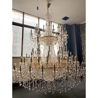 Grand lustre moderne de luxe en cristal, luminaire suspendu LED pour hall d'hôtel, escaliers, projet personnalisé, installation, forme allongée