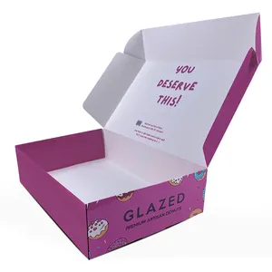 Free sample custom logo pink color food grade art paper donut boxes