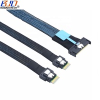 Kabel Ekstensi Data Server PCI-E 5.0 GEN5 MCIO 8i 74PIN ke 2 * Slimline SFF-8654 4i Grosir Pabrik 0.5M 1M