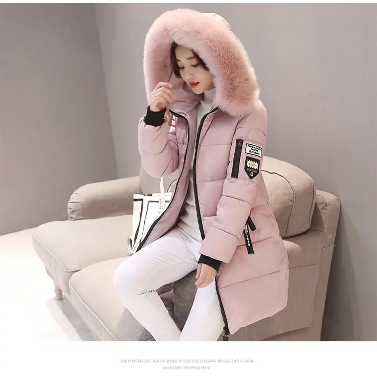 2022 Winter Puffer Jacket Ladies Warm Hooded Cotton-padded Clothes Women Slim Long Down Winter Jackets Women Coats