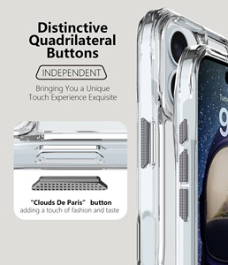 Ốp điện thoại trong suốt chống sốc đơn giản cho iPhone 16 15 14 Plus 17 Air 13 12 <span class=keywords><strong>Mini</strong></span> 11 Pro Max 16E, mặt lưng cứng trong suốt bằng nhựa PC - Product Image 4