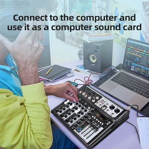Ka4 Dj Mixer USB 4 Kênh Âm Thanh Mixer Giao Diện Điều Khiển Giá Tốt Nhất Âm Thanh Mixer Mini Gia Đình KTV 48V USB/Bt Hiệu ứng Ghi - Product Image 4