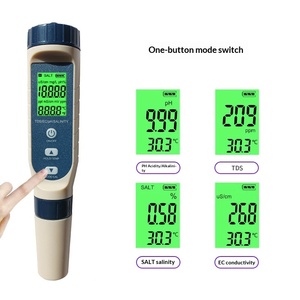 جهاز اختبار جودة المياه متعدد المعايير 5 في 1 لقياس درجة الحموضة والموصلية الكهربائية والمواد الصلبة الذائبة والملح ودرجة الحرارة، قلم اختبار متعدد الوظائف OEM - Product Image 3