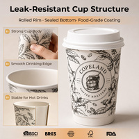 Allwin Packfactory, gobelets à café jetables biodégradables à double paroi avec logo personnalisé, gobelet à cappuccino, gobelet en papier enduit avec couvercle